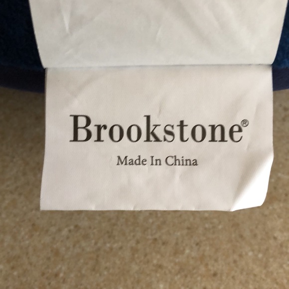 Brookstone Soft Microbead Travel Pillow Neck Lumbar  navy blue - Picture 5 of 14